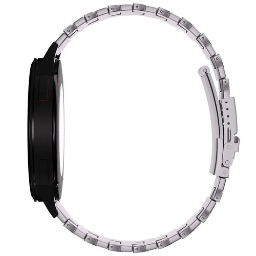 Butterfly Titanium Strap, silver, on a watch, direct front view