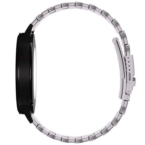 Butterfly Titanium Strap, silver, on a watch, direct front view