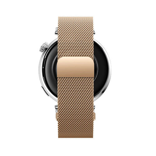 Milanese Strap 'Easy Fit', rose gold, on a watch, direct rear view