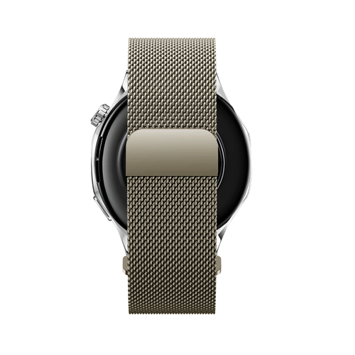 Milanese Strap 'Easy Fit', titanium grey, on a watch, direct rear view