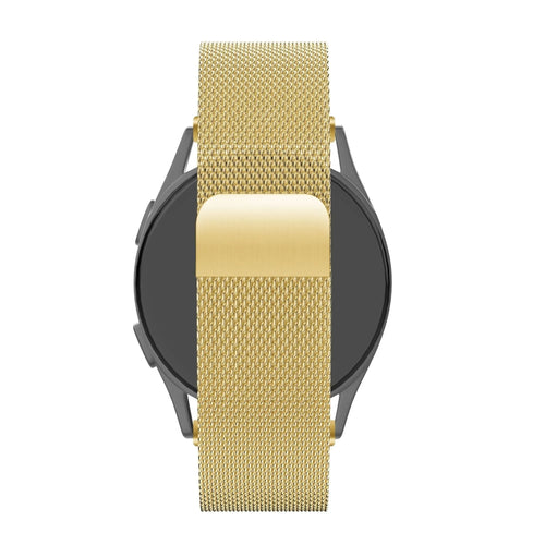 Milanese Loop Strap, gold, on a watch, direct rear view