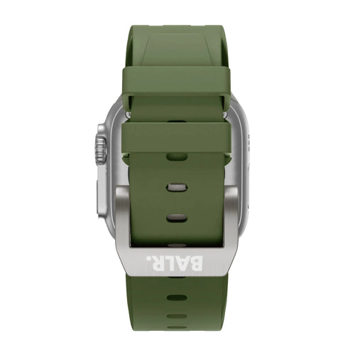 Liquid Silicone Strap, on a watch, direct rear view