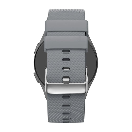 Silicone Strap 'Deluxe', grey, on a watch, direct rear view