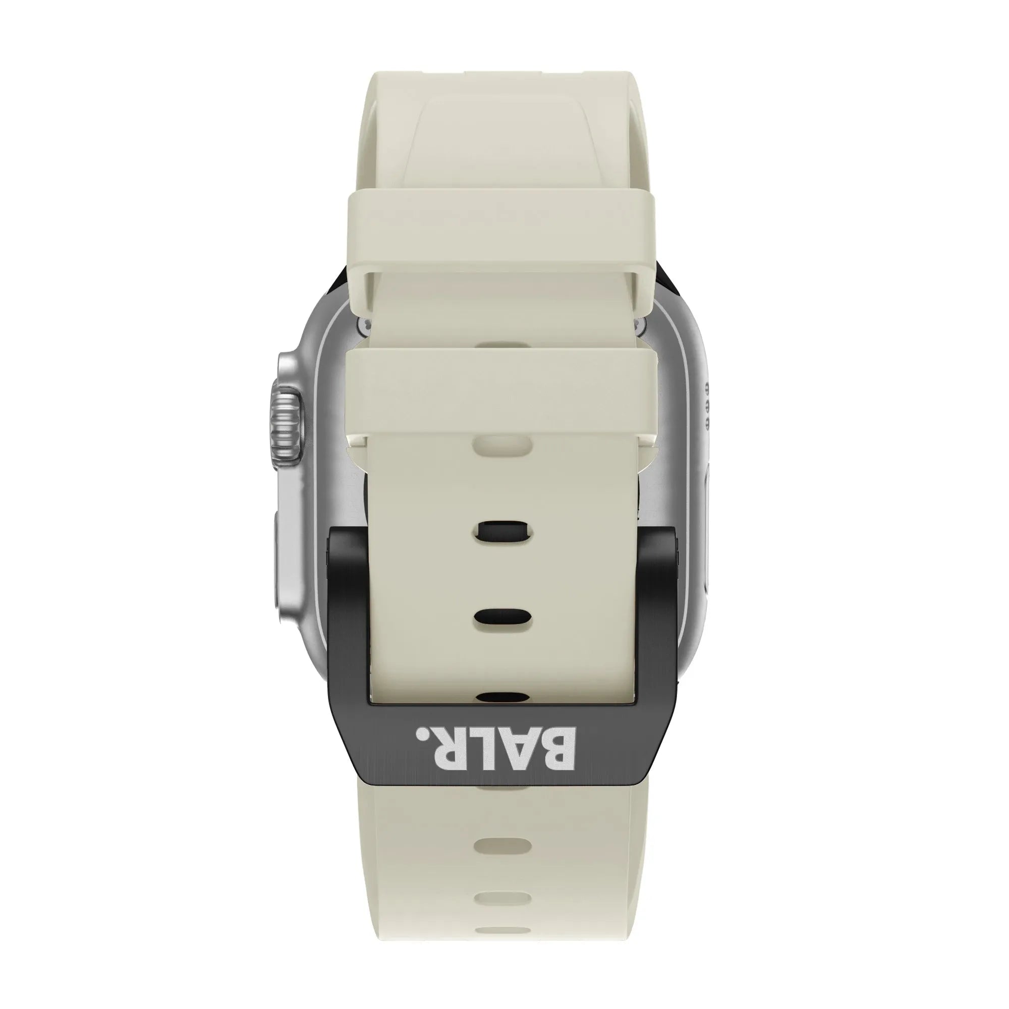 BALR. Bracelet en silicone ultra liquide pour Apple Watch (beige/(noir)
