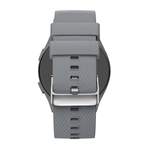 Silicone Strap 'Deluxe', grey, on a watch, direct rear view