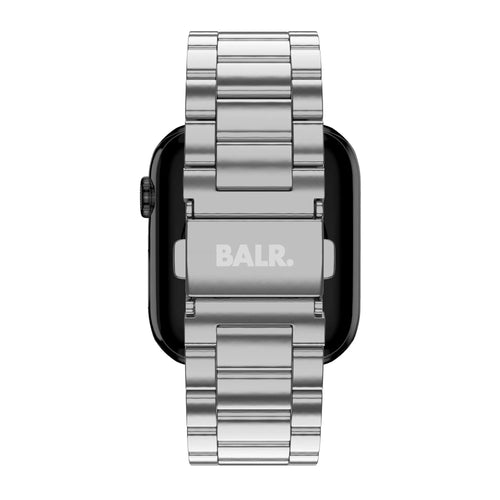 Steel Strap, silver, on a watch, direct rear view
