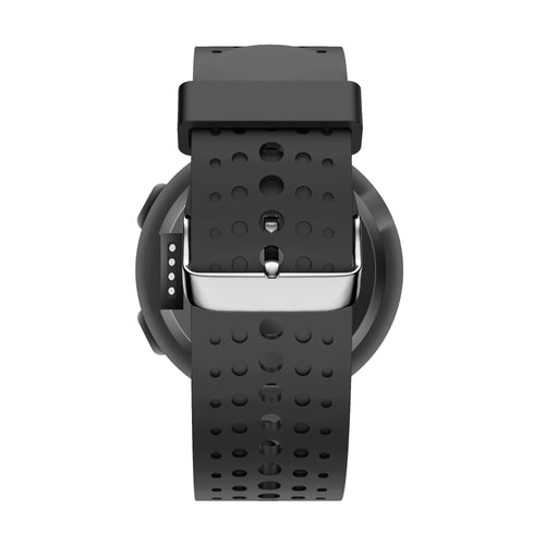 Silicone Strap 'Classic', black, on a watch, direct rear view