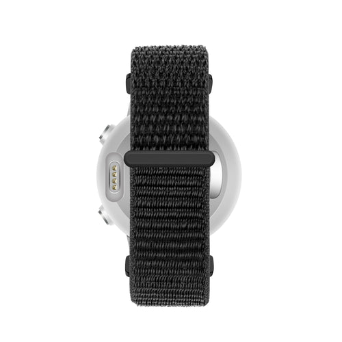 Nylon Loop Strap, black, on a watch, direct rear view