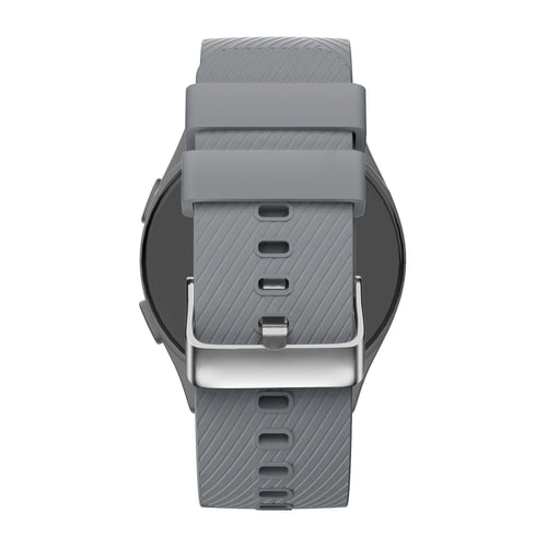 Silicone Strap 'Deluxe', grey, on a watch, direct rear view