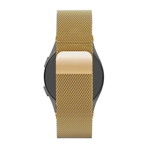 Milanese Loop Strap, gold, on a watch, direct rear view