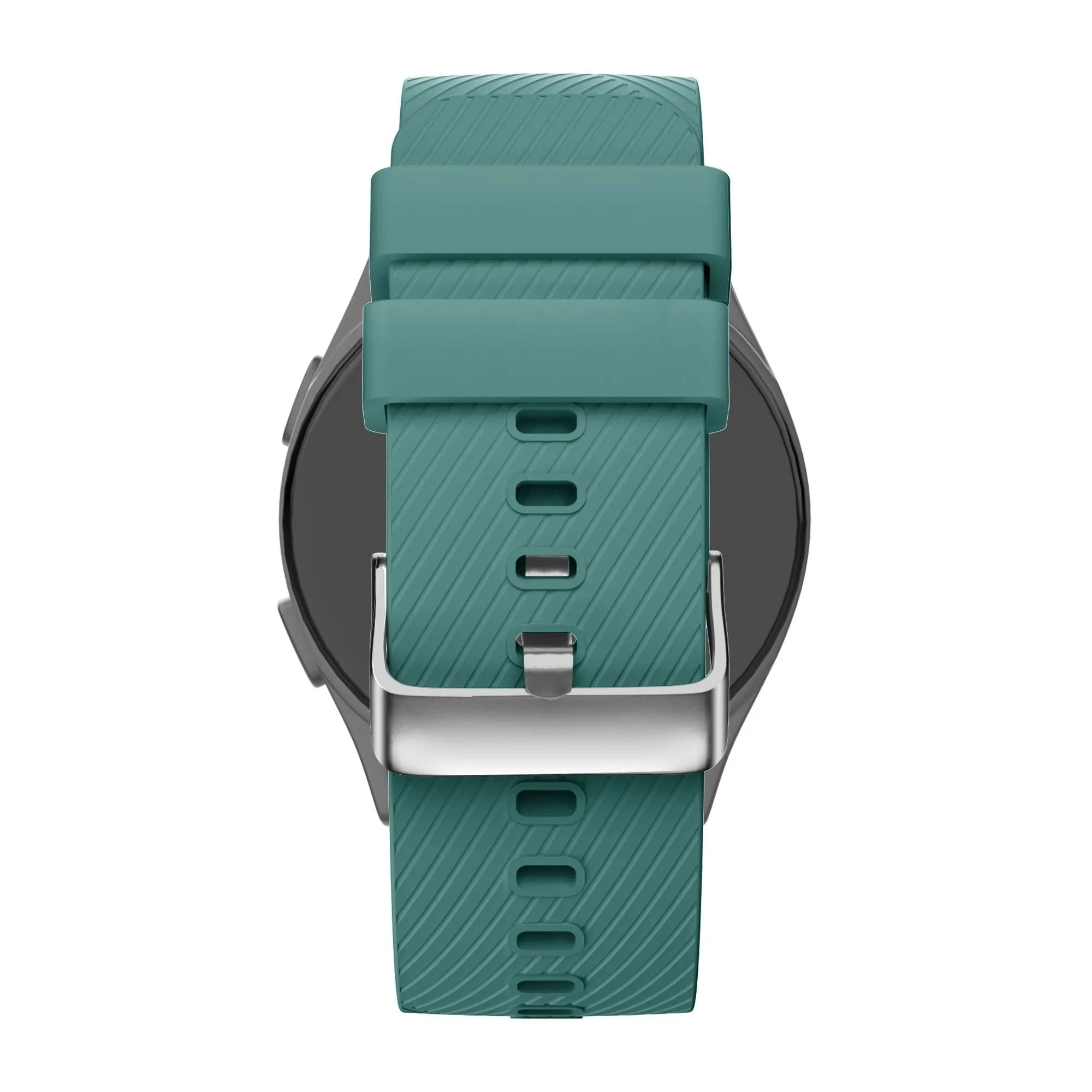 Silicone Strap 'Deluxe', viridian, on a watch, direct rear view