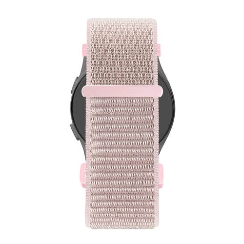 Nylon Loop Strap, rose gold, on a watch, direct rear view