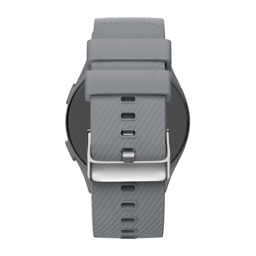 Silicone Strap 'Deluxe', grey, on a watch, direct rear view