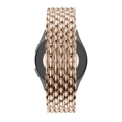 Steel Strap 'Dragon', rose gold, on a watch, direct rear view