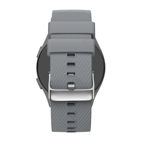 Silicone Strap 'Deluxe', grey, on a watch, direct rear view