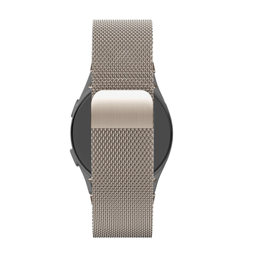 Milanese Loop Strap, champagne, on a watch, direct rear view