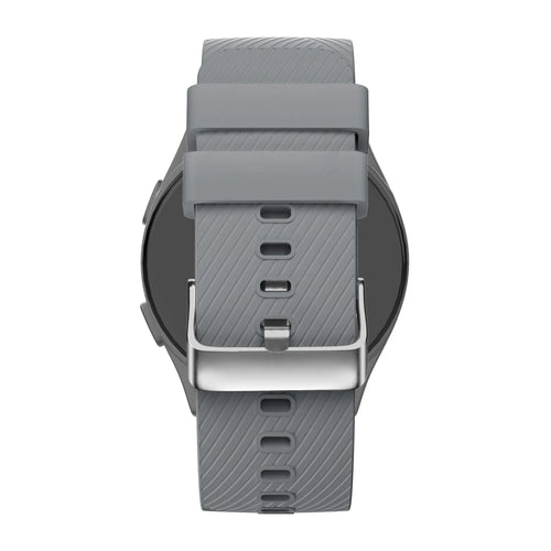 Silicone Strap 'Deluxe', grey, on a watch, direct rear view