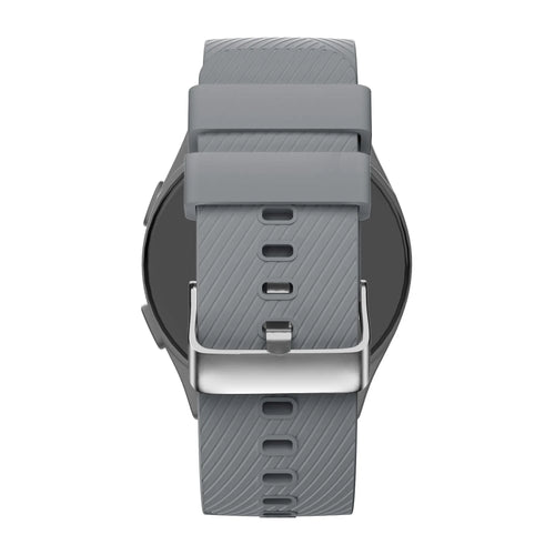 Silicone Strap 'Deluxe', grey, on a watch, direct rear view