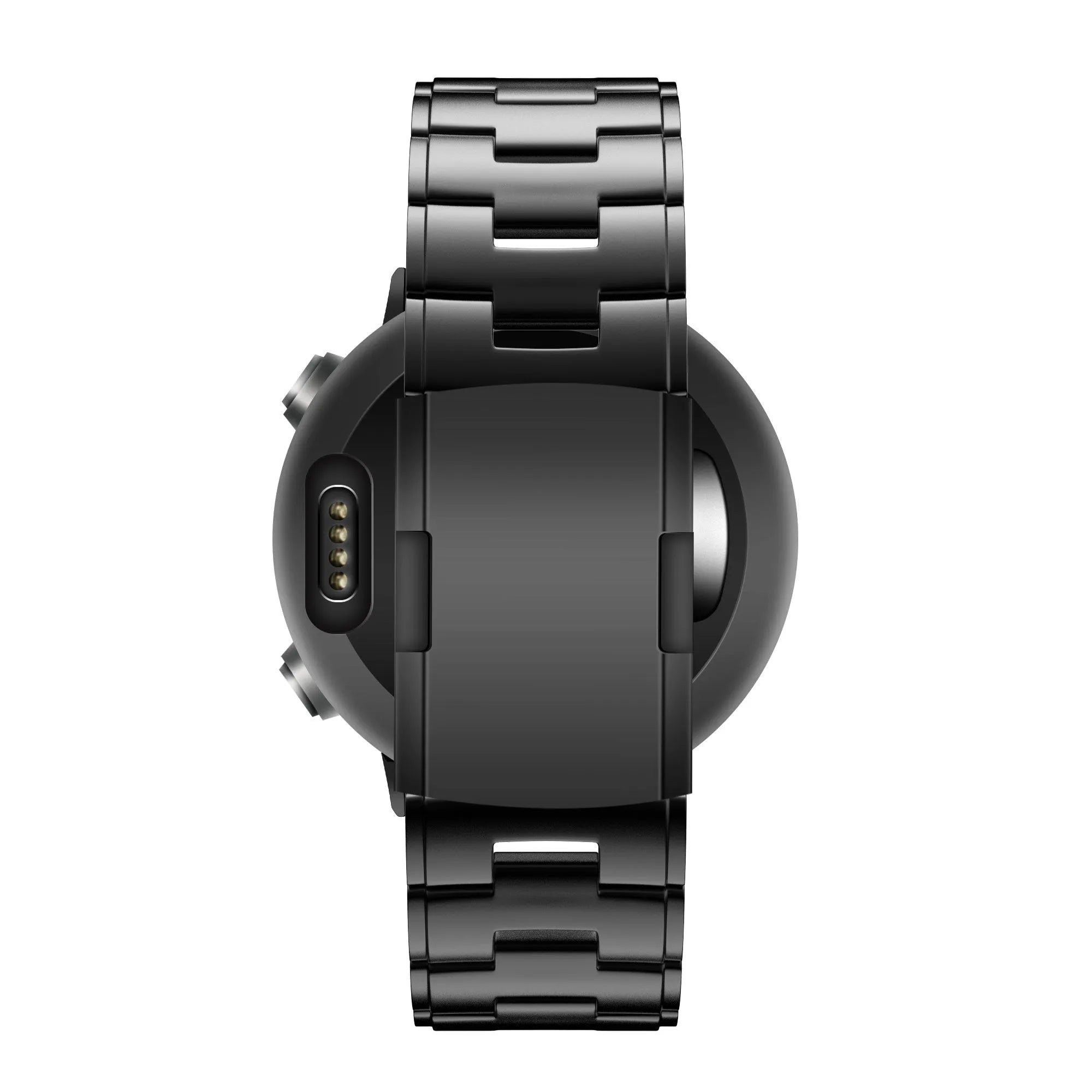 Titanium Strap 'Classic', black, on a watch, direct rear view
