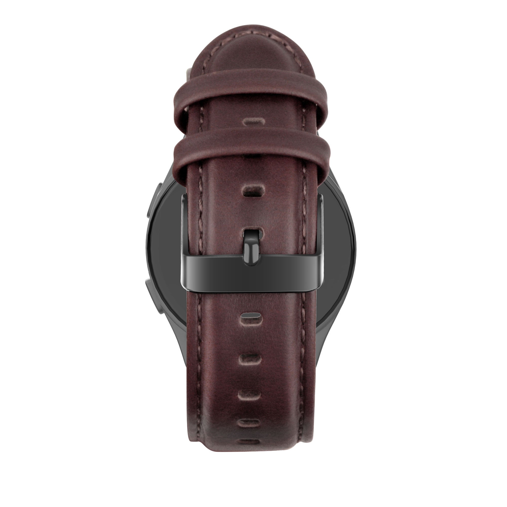 Bandz Bracelet cuir 'Classic' Huawei Watch GT 6 - 46mm (marron foncé)