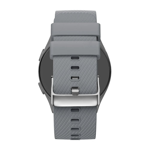 Silicone Strap 'Deluxe', grey, on a watch, direct rear view