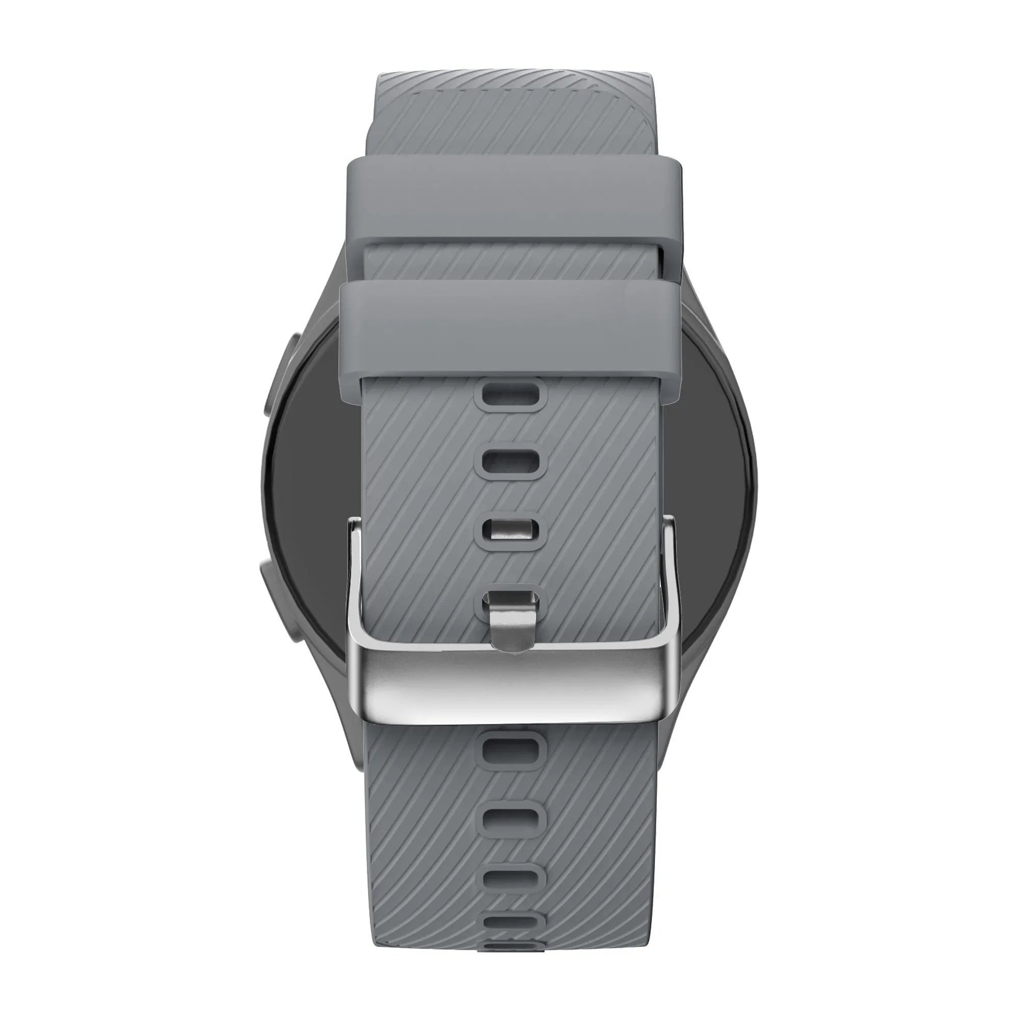 Silicone Strap 'Deluxe', grey, on a watch, direct rear view