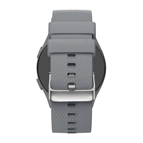 Silicone Strap 'Deluxe', grey, on a watch, direct rear view