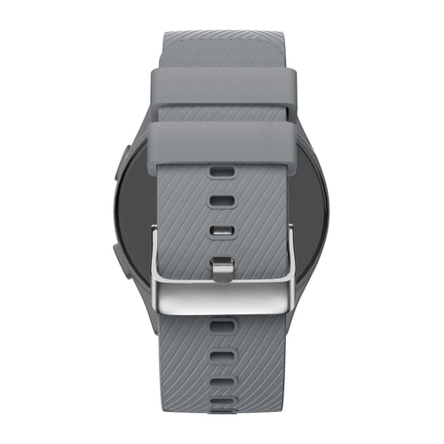 Silicone Strap 'Deluxe', grey, on a watch, direct rear view