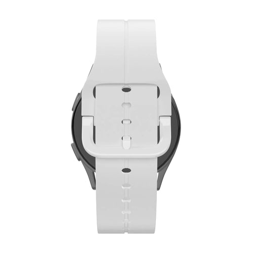 Silicone Strap 'Extreme', white, on a watch, direct rear view