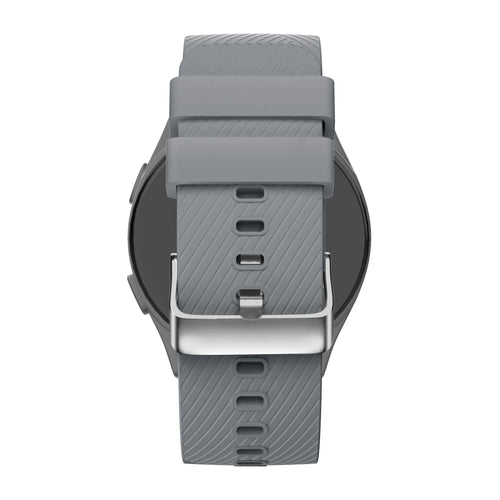 Silicone Strap 'Deluxe', grey, on a watch, direct rear view