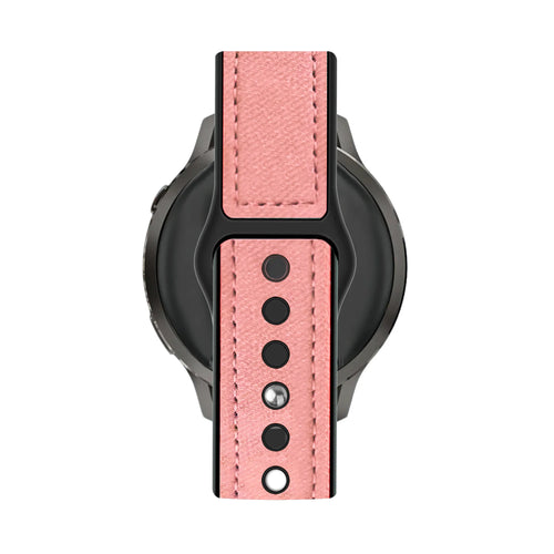 Leather Strap 'Hybrid', pink, on a watch, direct rear view