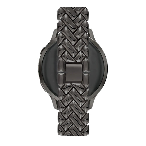 Metal Strap 'V-Type', black, on a watch, direct rear view