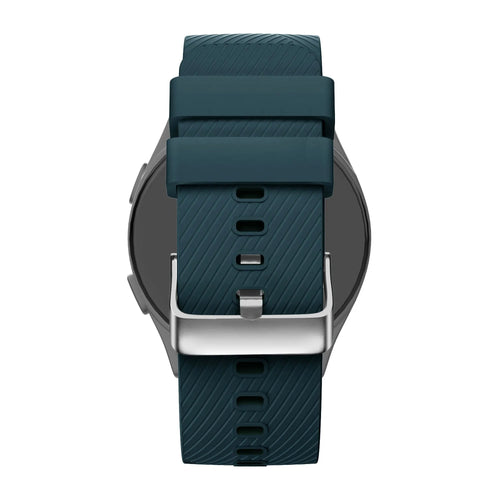 Silicone Strap 'Deluxe', dark green, on a watch, direct rear view