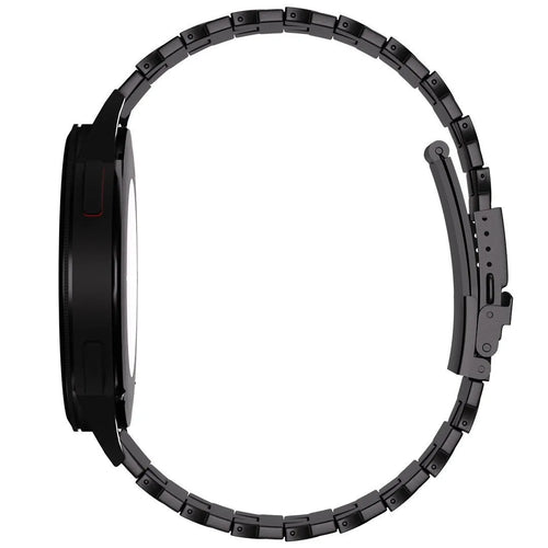 Butterfly Titanium Strap, black, on a watch, direct rear view