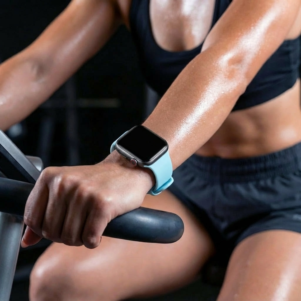 Bracelet silicone Apple Watch (bleu clair)