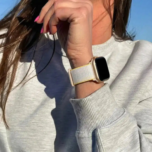 Bracelet Apple Watch nylon (lumière stellaire melange)