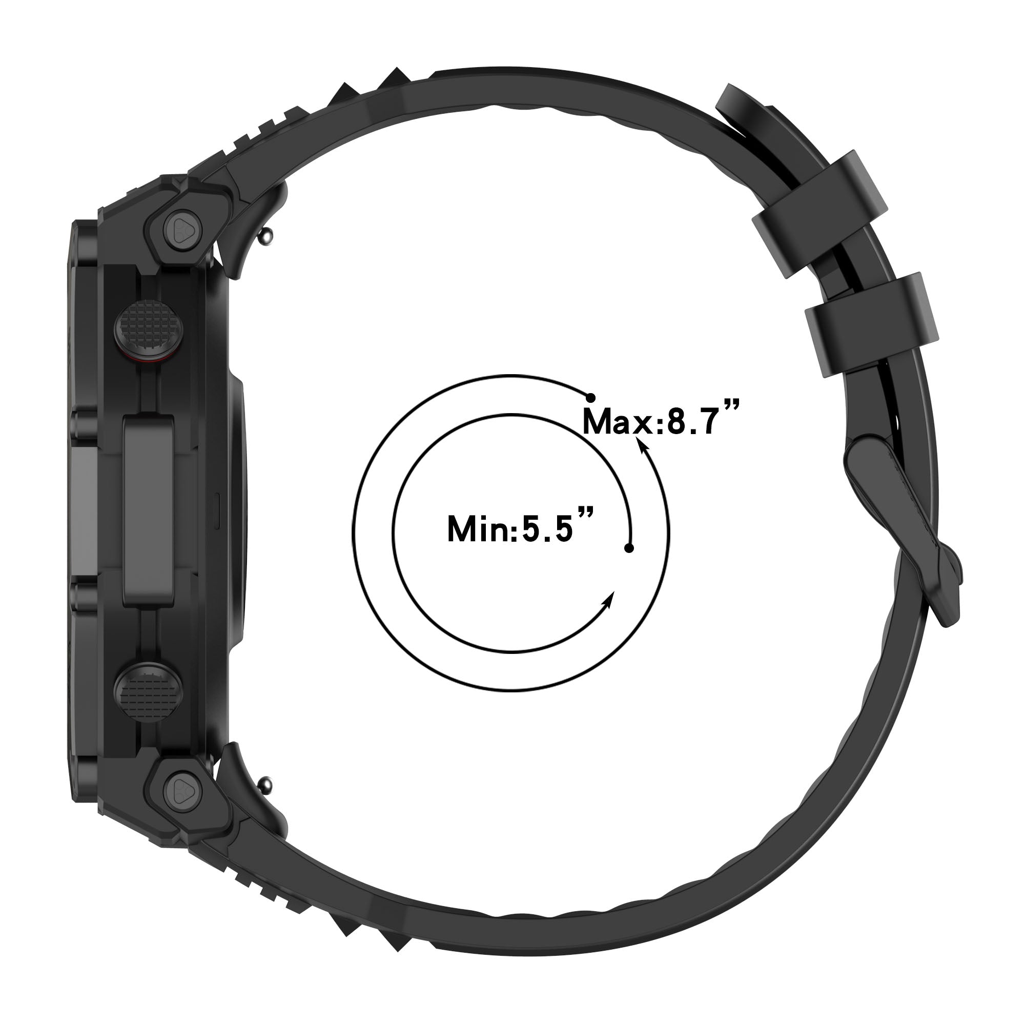 Bracelet silicone Amazfit T-Rex 3 Pro - 48mm (noir)