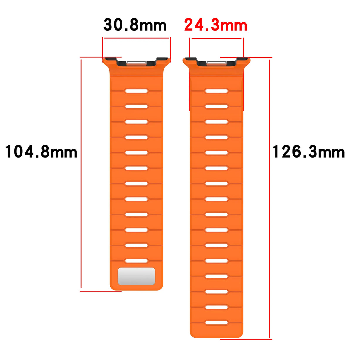 Bracelet silicone magnétique Samsung Galaxy Watch 9 - 40mm (noir/orange)