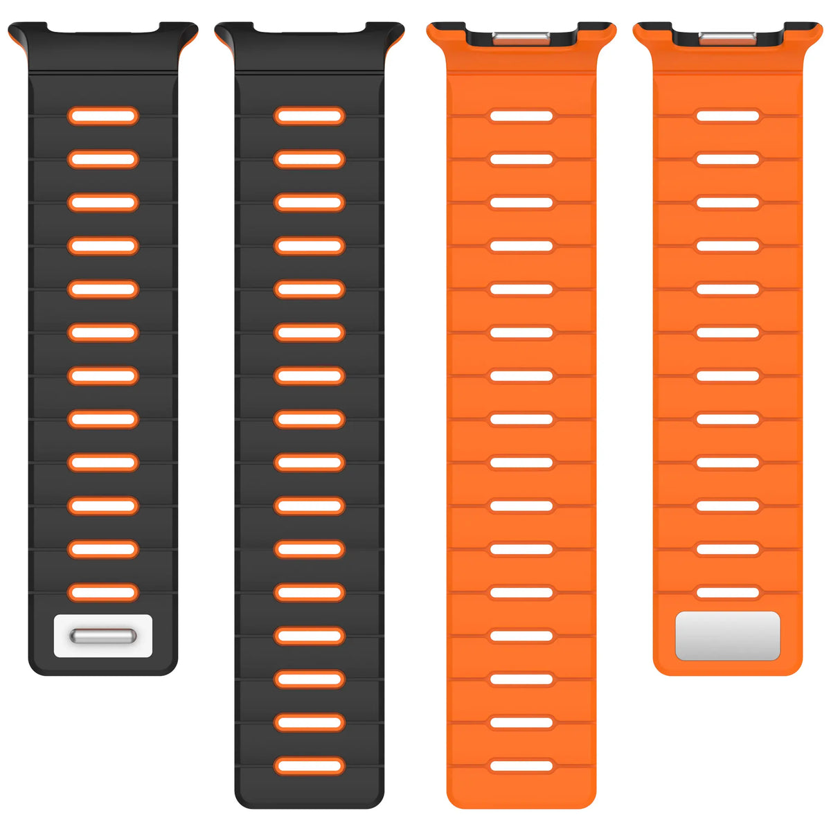 Bracelet silicone magnétique Samsung Galaxy Watch 9 - 40mm (noir/orange)