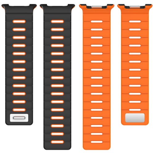 Bracelet silicone magnétique Samsung Galaxy Watch 9 - 44mm (noir/orange)
