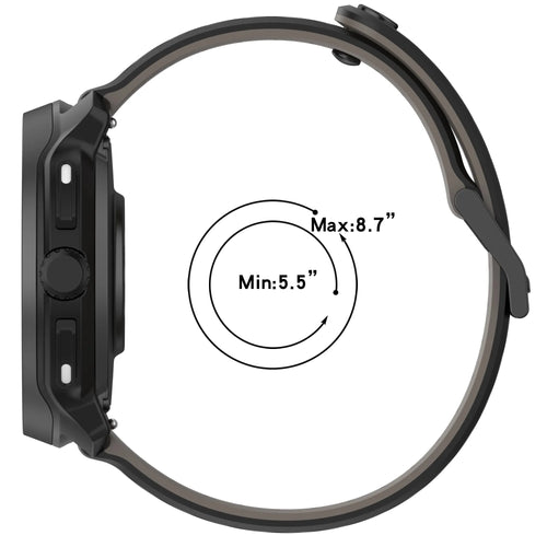 Bracelet silicone à rayures Coros Apex 2 Pro (noir)