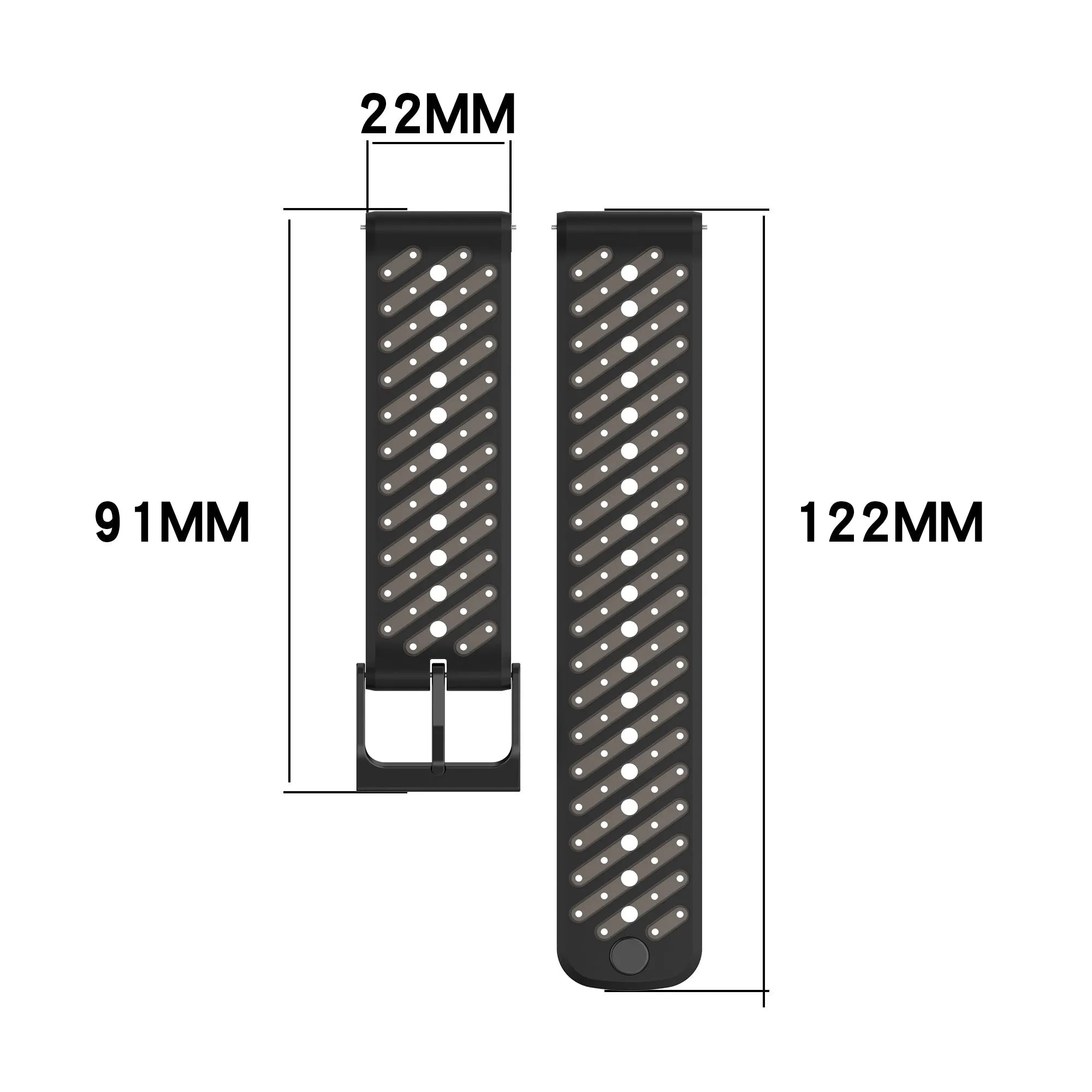 Bracelet silicone à rayures Gard Pro Health Smartwatch 3 - 48mm (noir)