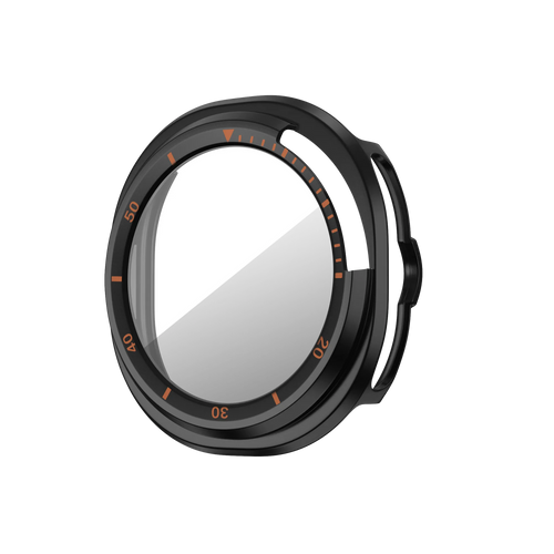 Bandz Coque Bezel avec verre Samsung Galaxy Watch 8 Classic (noir/orange)