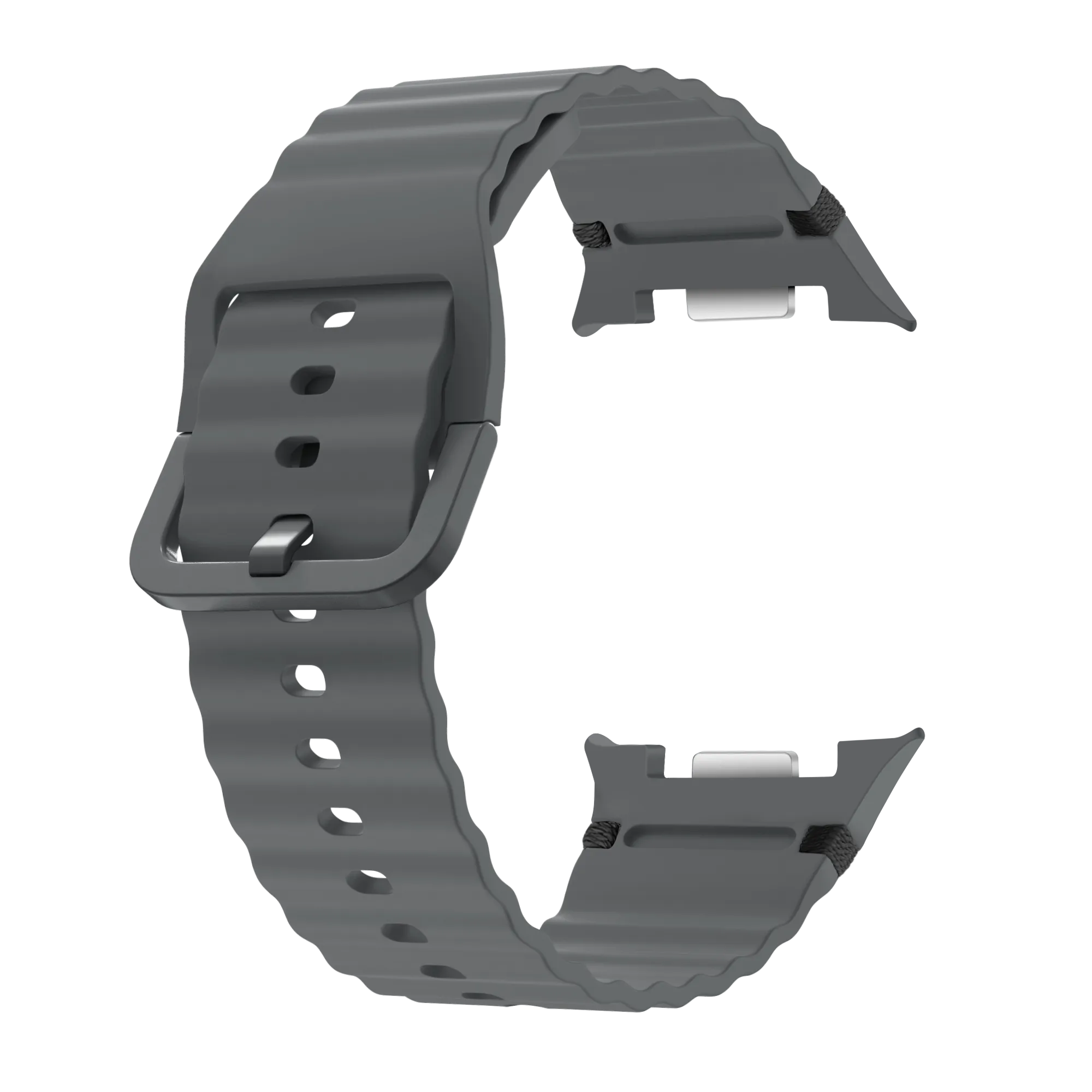 Samsung Galaxy Watch 8 Classic Wave Silicone Strap (Dark Grey)