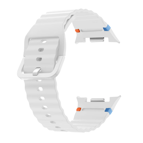 Bracelet silicone ondulé Samsung Galaxy Watch 8 Classic (blanc)