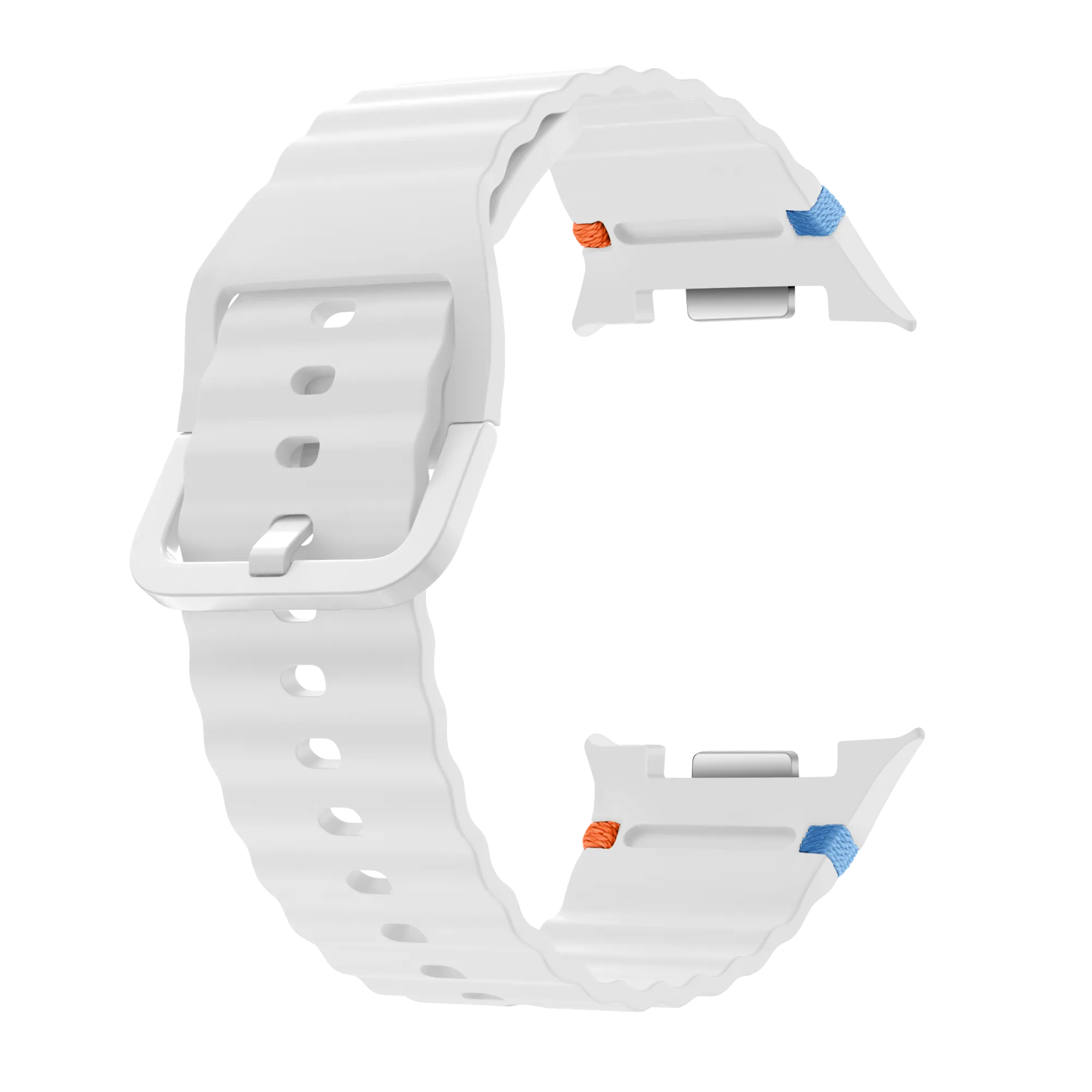 Bracelet silicone ondulé Samsung Galaxy Watch 8 Classic (blanc)