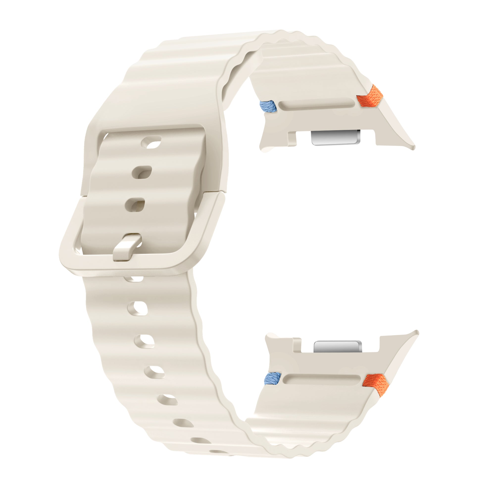 Samsung Galaxy Watch 8 - 44mm Wave Silicone Strap (Starlight)