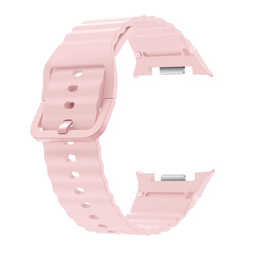Bracelet silicone ondulé Samsung Galaxy Watch 8 Classic (rose)