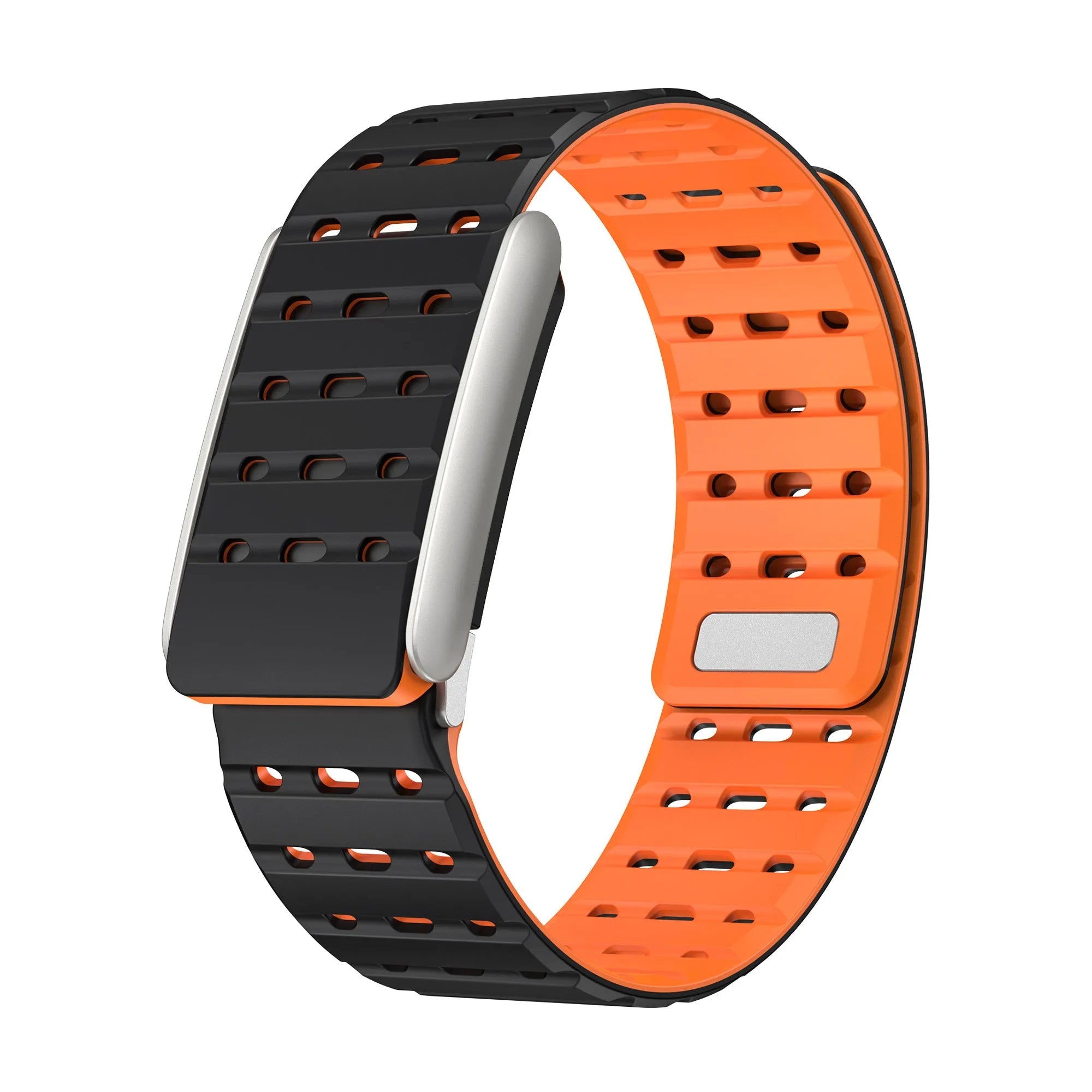 Bracelet silicone magnétique compatible avec Whoop 5.0 (noir/orange)