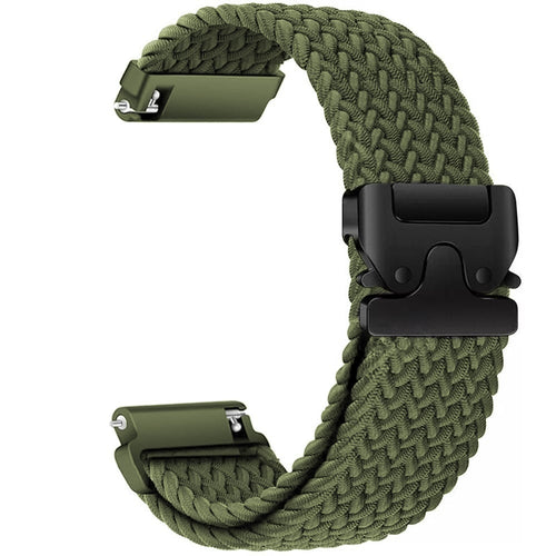Nylon Braided Strap P-Buckle, green, without a watch, 3/4 front view
